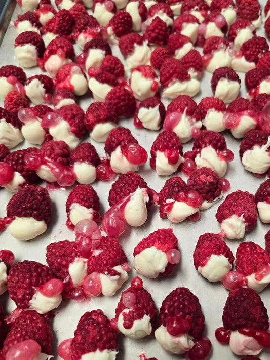 raspberries with cream cheese icing